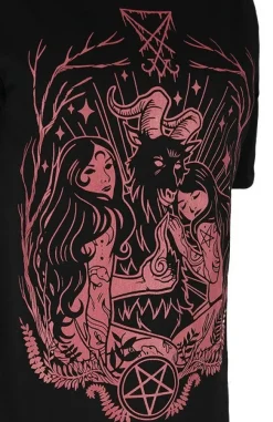 Restyle Black oversized t-shirt LUCIFER BURGUNDY