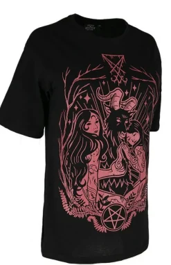 Restyle Black oversized t-shirt LUCIFER BURGUNDY