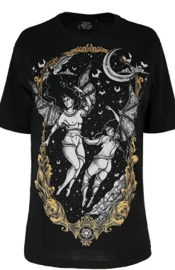 Restyle Black oversized t-shirt succubus LAS FURIAS OVERSIZED