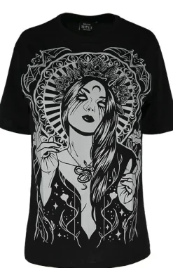 Restyle Black oversized t-shirt with GODDESS OVERSIZED