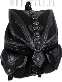 Restyle Black School bag with pockets, 90s backpack "DRAGON BACKPACK"