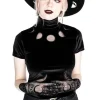 Restyle Black Velvet MOON PHASES Top Moon Witch
