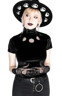Restyle Black Velvet MOON PHASES Top Moon Witch