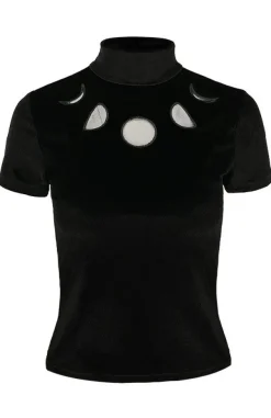Restyle Black Velvet MOON PHASES Top Moon Witch