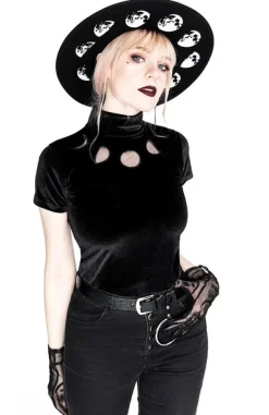 Restyle Black Velvet MOON PHASES Top Moon Witch