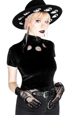 Restyle Black Velvet MOON PHASES Top Moon Witch