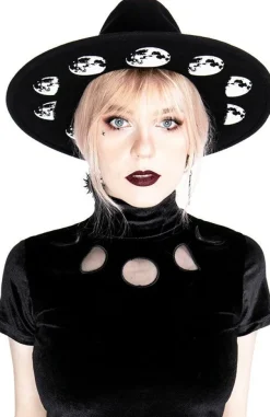 Restyle Black Velvet MOON PHASES Top Moon Witch