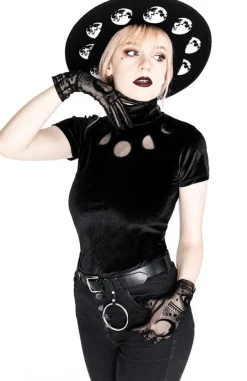 Restyle Black Velvet MOON PHASES Top Moon Witch
