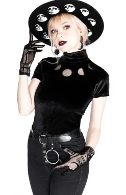 Restyle Black Velvet MOON PHASES Top Moon Witch