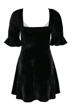 Restyle Black Velvet Sweetheart Dress with a gothic cross