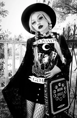 Restyle Black witches cold shoulder T-shirt Squad Goals