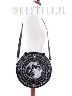 Restyle Black, witchy purse, full moon print, moon bag 