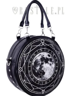 Restyle Black, witchy purse, full moon print, moon bag 