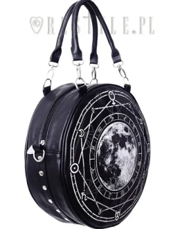 Restyle Black, witchy purse, full moon print, moon bag 