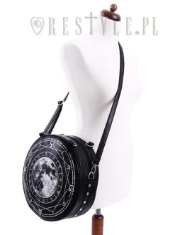 Restyle Black, witchy purse, full moon print, moon bag 