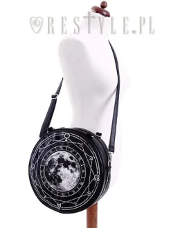 Restyle Black, witchy purse, full moon print, moon bag 