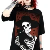 Restyle Black women oversize t-shirt skeleton ETERNAL LOVE