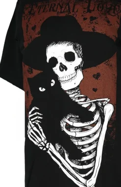 Restyle Black women oversize t-shirt skeleton ETERNAL LOVE