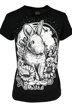 Restyle Black women`s T-shirt Moon Bunny