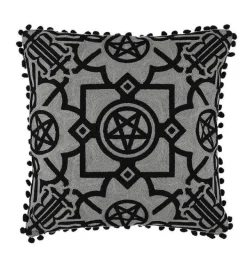 Restyle BLAIR GRAY CUSHION Knitted Gothic pillowcase