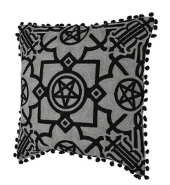 Restyle BLAIR GRAY CUSHION Knitted Gothic pillowcase