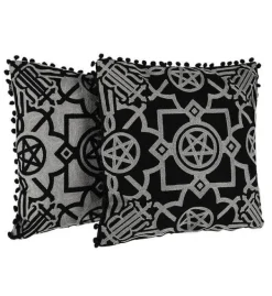 Restyle BLAIR GRAY CUSHION Knitted Gothic pillowcase