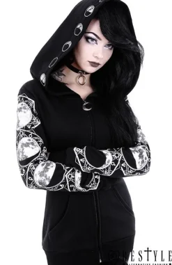 Restyle Blouse with oversized hood and moon phases "LUNAR HOODIE"