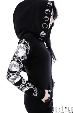 Restyle Blouse with oversized hood and moon phases 