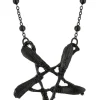 Restyle Broom Pentagram Black pendant for witches