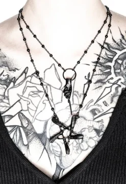 Restyle Broom Pentagram Black pendant for witches
