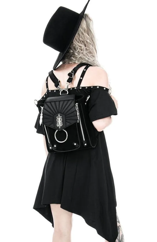 Restyle Calista Tunic, Black Jersey Dress with a Crescent