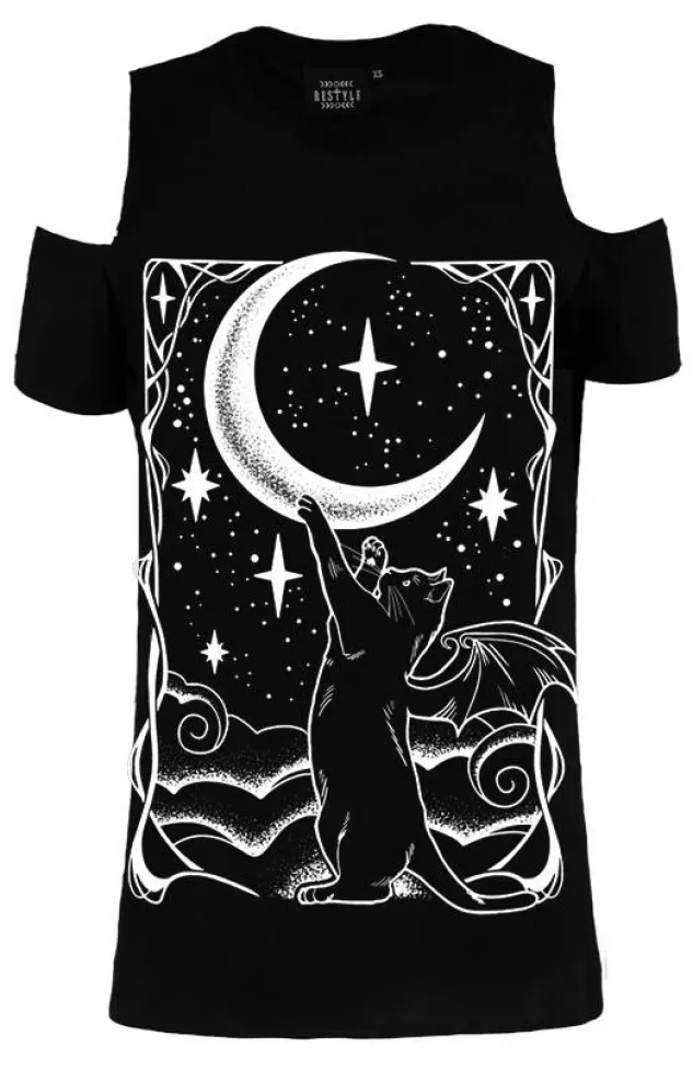 Restyle Cat Crescent Cold Shoulder