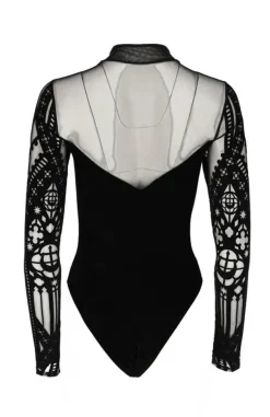 Restyle CATHEDRAL DRAGONFLY MESH & VELVET BODYSUIT