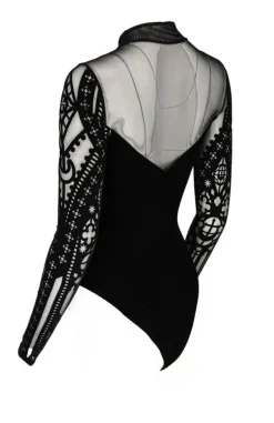 Restyle CATHEDRAL DRAGONFLY MESH & VELVET BODYSUIT