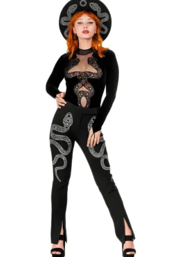 Restyle CATHEDRAL SNAKE BODYSUIT Velvet body with elongated sleeves