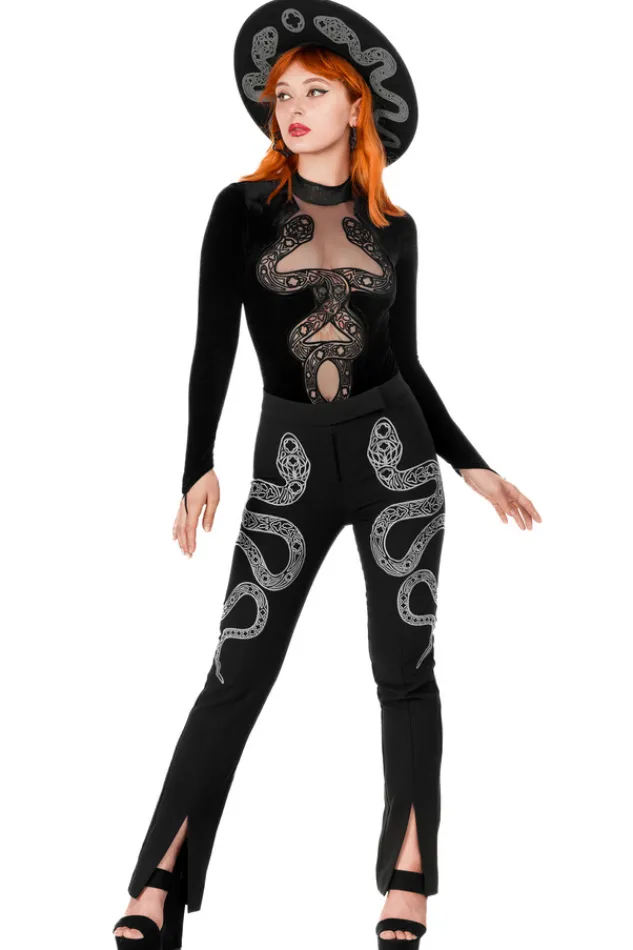 Restyle CATHEDRAL SNAKE EMBROIDERED TROUSERS