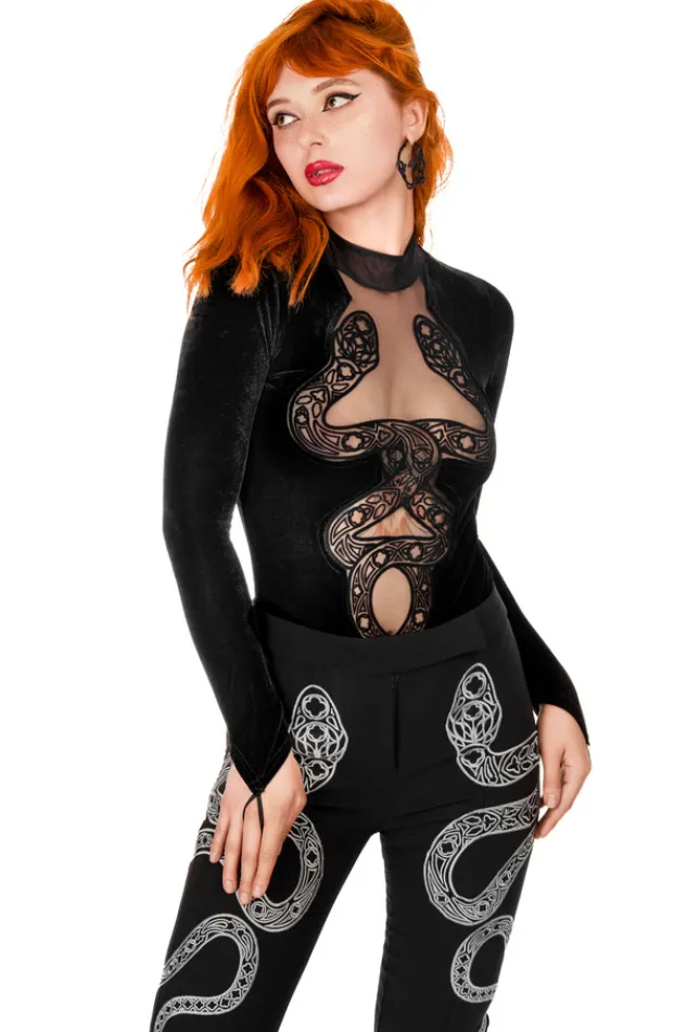 Restyle CATHEDRAL SNAKE EMBROIDERED TROUSERS