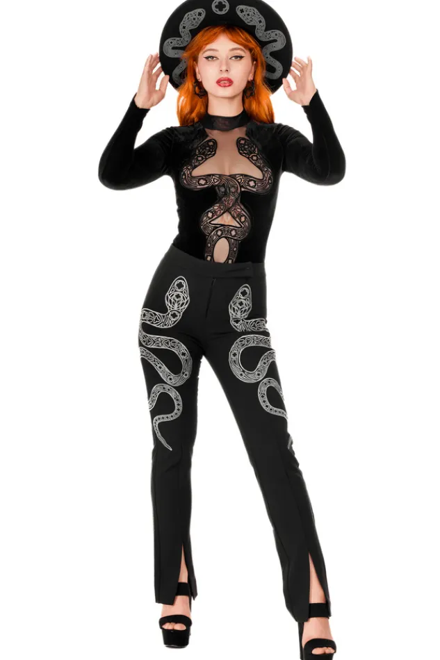 Restyle CATHEDRAL SNAKE EMBROIDERED TROUSERS