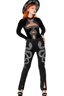 Restyle CATHEDRAL SNAKE EMBROIDERED TROUSERS