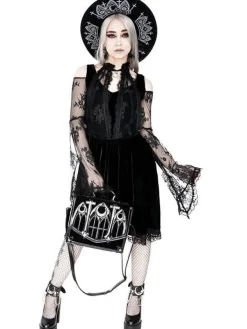 Restyle Cathedral Suitcase Black gothic bag with crescents