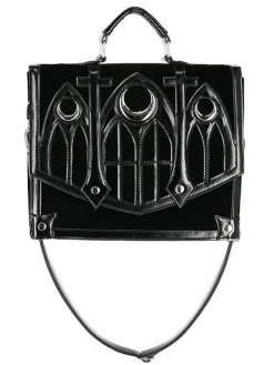 Restyle Cathedral Suitcase Black gothic bag with crescents