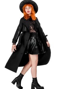 Restyle CATHEDRAL TRENCH COAT WITH LASER CUT ROSETTE