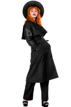Restyle CATHEDRAL TRENCH COAT WITH LASER CUT ROSETTE