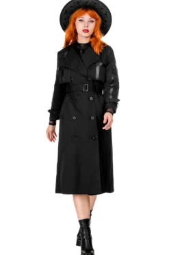 Restyle CATHEDRAL TRENCH COAT WITH LASER CUT ROSETTE