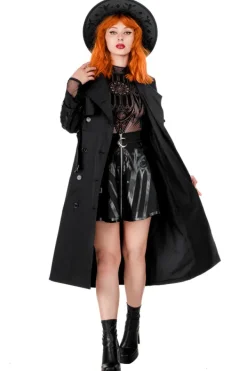 Restyle CATHEDRAL TRENCH COAT WITH LASER CUT ROSETTE
