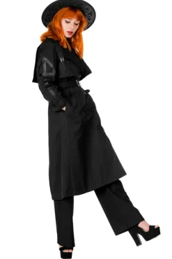 Restyle CATHEDRAL TRENCH COAT WITH LASER CUT ROSETTE