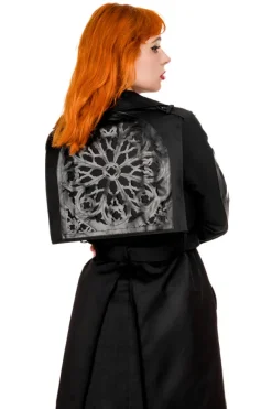 Restyle CATHEDRAL TRENCH COAT WITH LASER CUT ROSETTE