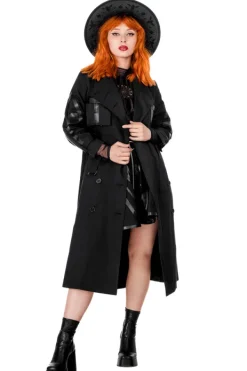 Restyle CATHEDRAL TRENCH COAT WITH LASER CUT ROSETTE