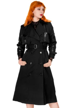 Restyle CATHEDRAL TRENCH COAT WITH LASER CUT ROSETTE