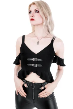 Restyle CATHEDRALIS BUCKLE PEPLUM TOP